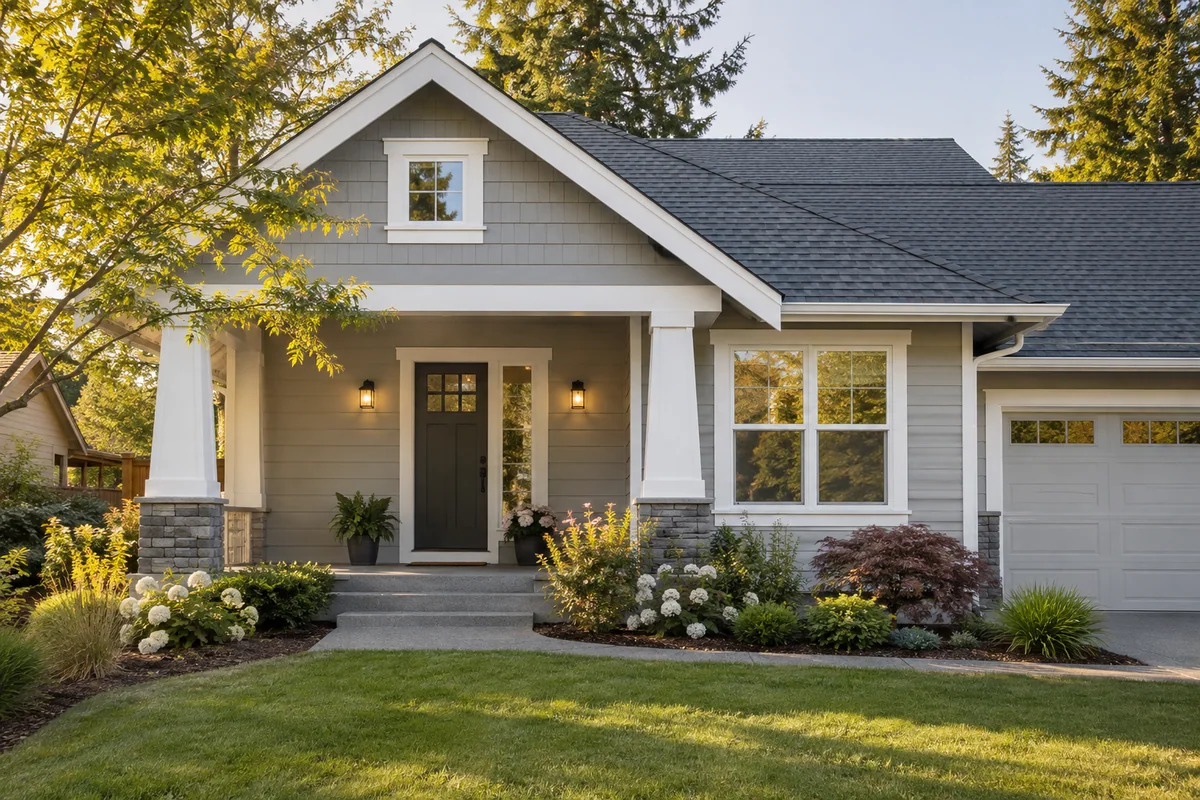 A carefully maintained home with finished exterior work