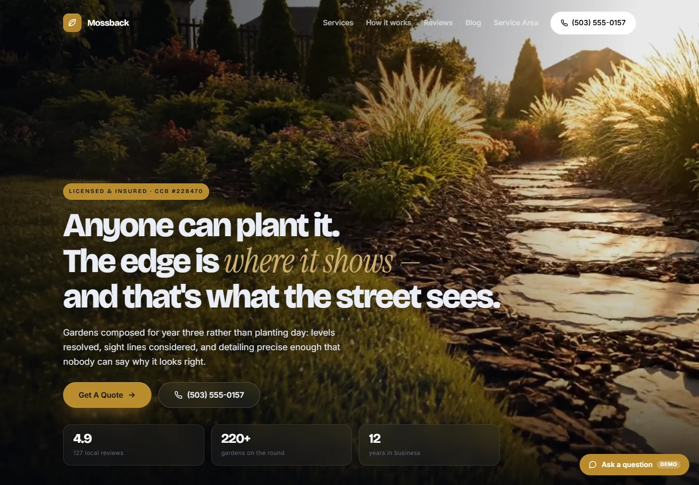 Atlas9 landscaping website design