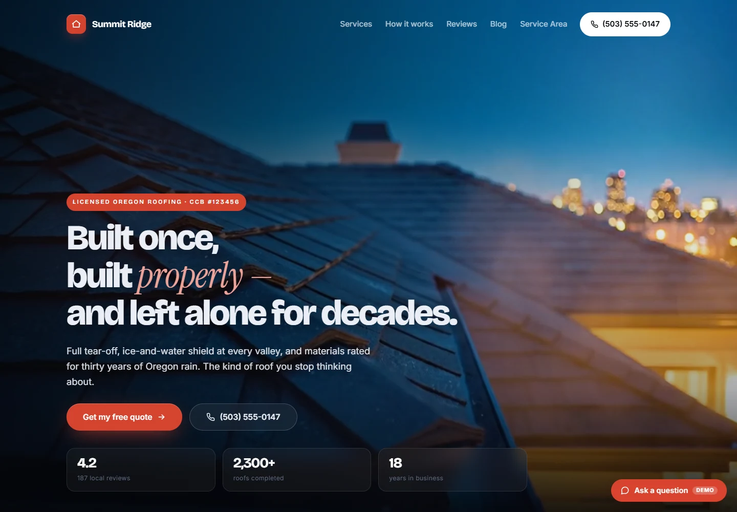 Atlas9 roofing website design